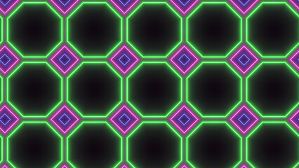Glowing neon line mandala icon fabric sign illustration background.