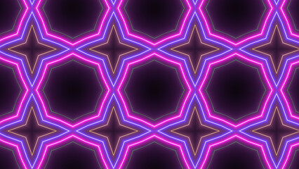 Glowing neon line mandala icon fabric sign illustration background.