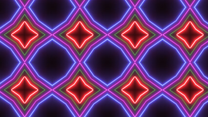 Abstract glowing neon mandala lines fabric icon illustration background.