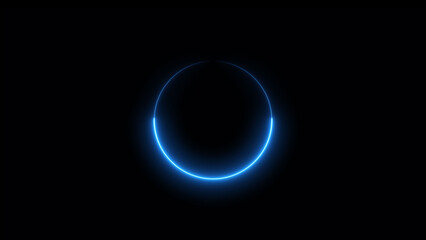 Abstract neon circle loading frame icon illustration background.