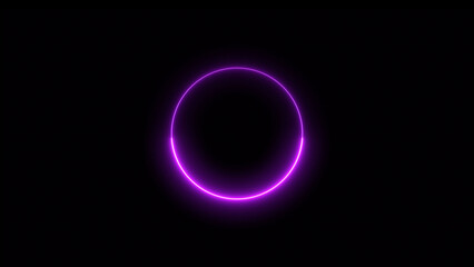 Abstract glowing neon circle loading shape icon illustration background.