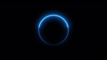 Abstract neon circle loading frame icon illustration background.