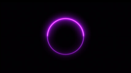 Abstract glowing neon circle loading shape icon illustration background.
