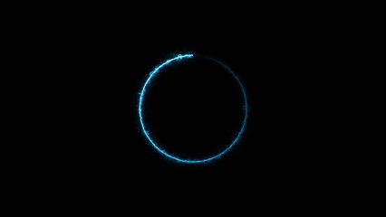 Abstract neon circle loading frame icon illustration background.