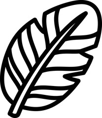 Minimalist black and white outline illustration of a single feather, embodying delicate lightness, graceful movement, and the quiet serenity of natural inspiration