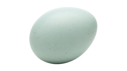 Light blue duck egg PNG isolated on transparent background, natural speckled eggshell for Easter and culinary design