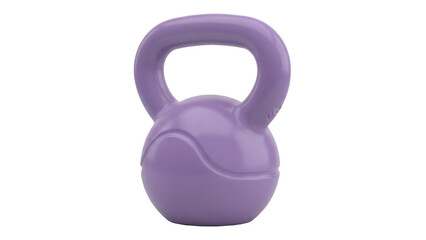Purple kettlebell isolated PNG, fitness equipment for strength training and exercise on transparent background, gym and workout