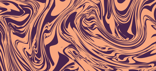 A cool, psychedelic background with fluid, distorted lines of dark purple and peach.
