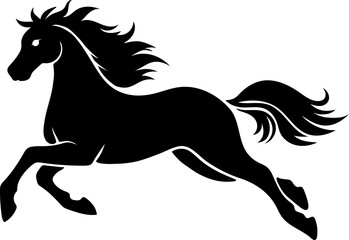 Graceful Running Horse Silhouette