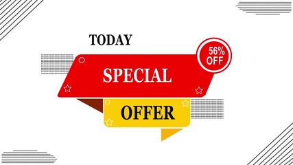 Special offer discount tags and shop now. Special Offer! 56% Off Sale Tag Animation: Business and Savings Concept, Sale promo marketing, Sale Up To 56 Percent Off