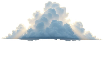 Fluffy cumulus cloud PNG isolated on transparent background, atmospheric weather element for design and compositing use, sky detail