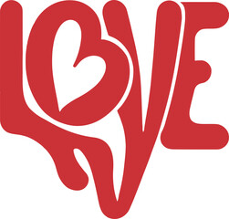 Obraz premium Stunning red love symbol with heart design element