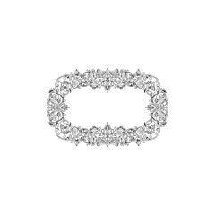 Ornate floral border isolated on transparent background