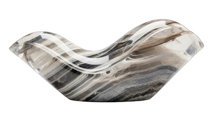 Abstract Wave Shape Stone Sculpture - Natural Stone Texture