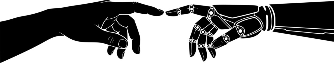 Human Meets Technology black vector 