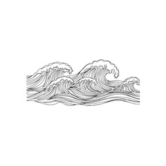 Waves isolated on transparent background