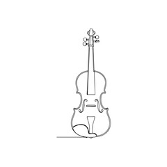 Violin outline isolated on transparent background