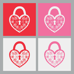 A hand-drawn padlock decorated with flowers. Vector illustration for Valentine's Day and weddings.	