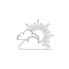 Sun and clouds isolated on transparent background