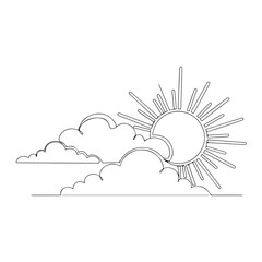 Sunrise or sunset with clouds isolated on transparent background