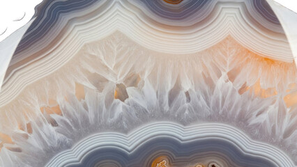 Abstract Agate Slice Texture Background with Layers and Crystals