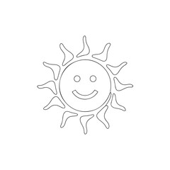 Happy sun isolated on transparent background