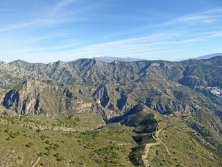 Coastal mountains of Andalucia from the mountains above Otivar