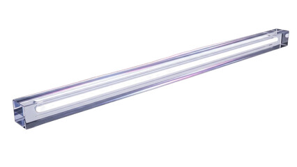 Modern LED Strip Light Fixture with Clear Acrylic Housing, Isolated on White