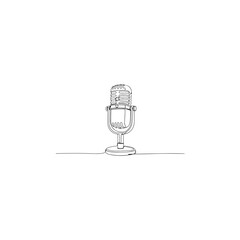Vintage microphone isolated on transparent background