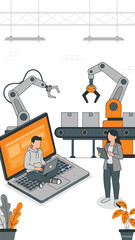 Smart Factory Automation: Robotics, Logistics, and Human Digital Oversight
