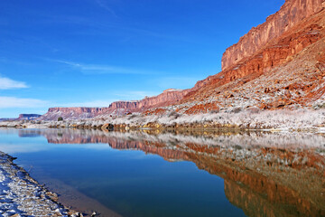 Colorado River Valley, Utah in winter	