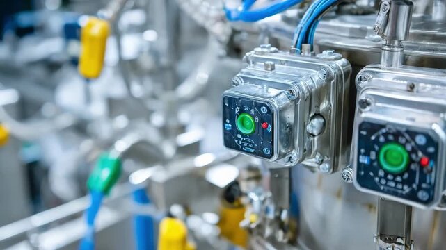 Medium angle of hightech sensors integrated into resin blending equipment facilitating automated adjustments through intelligent monitoring systems.