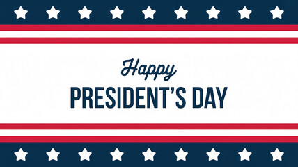 happy president’s day banner with patriotic stars and stripes frame
