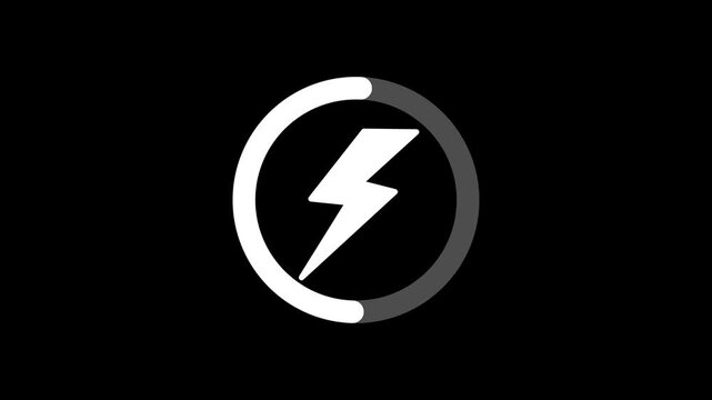 Electric Bolt Icon Animation Charging Symbol Energy Power Concept Motion Graphic lightning bolt