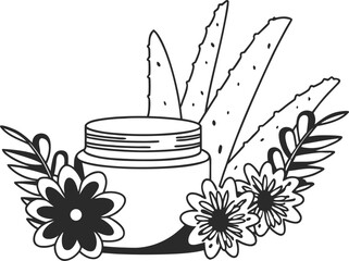 vector illustration of naturel cream