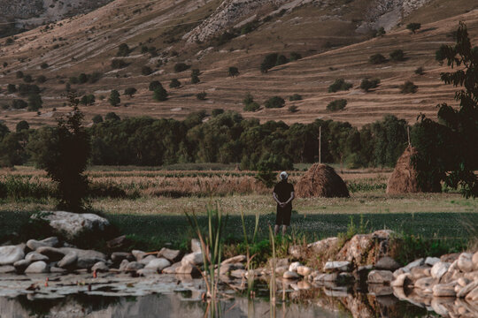 Clear mountain lake in Apuseni, Romania. Meditative state