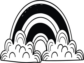 black and white arch