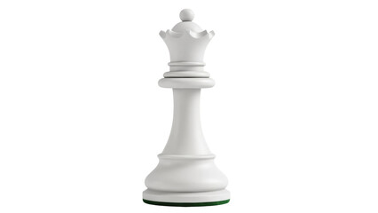 Elegant white queen chess piece isolated PNG, strategic game element for design projects and educational materials