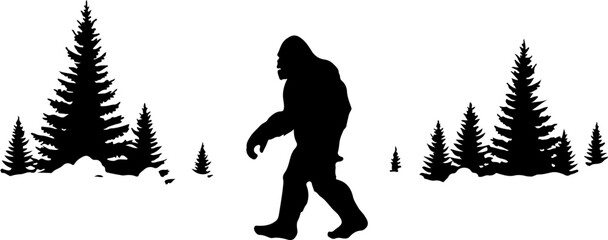 Mysterious Bigfoot Walking Through Rocky Mountain Peaks