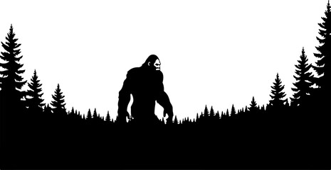 Mysterious Bigfoot Walking Through Rocky Mountain Peaks