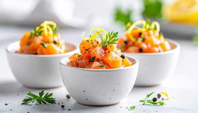 Lachs-Tatar in Mini-Schalen