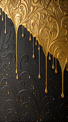 Luxurious gold pattern on black background
