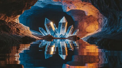 Spectacular luminous quartz formation discovered inside an underground grotto