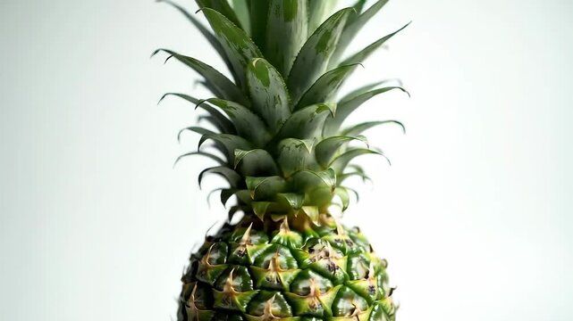 Fresh Ripe Pineapple Fruit Isolated on White Background Studio Shot.