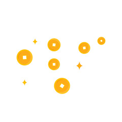 Chinese Coins with Sparkles Illustration