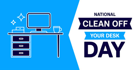 National Clean Off Your Desk Day Illustration
