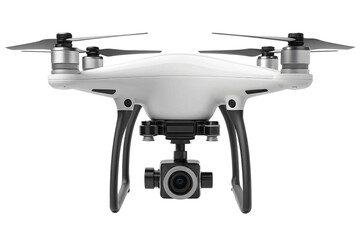 A flying drone isolated on transparency background