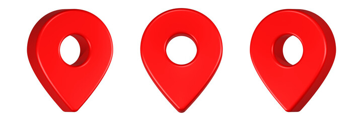 point location icon 3d render red color