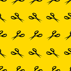 scissors seamless pattern with yellow background design vector