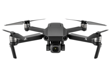 A flying drone isolated on transparency background